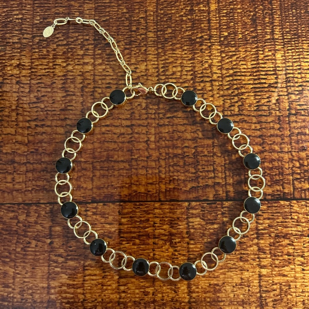 Liz Claiborne Gold-Tone Choker with Black Cabochons